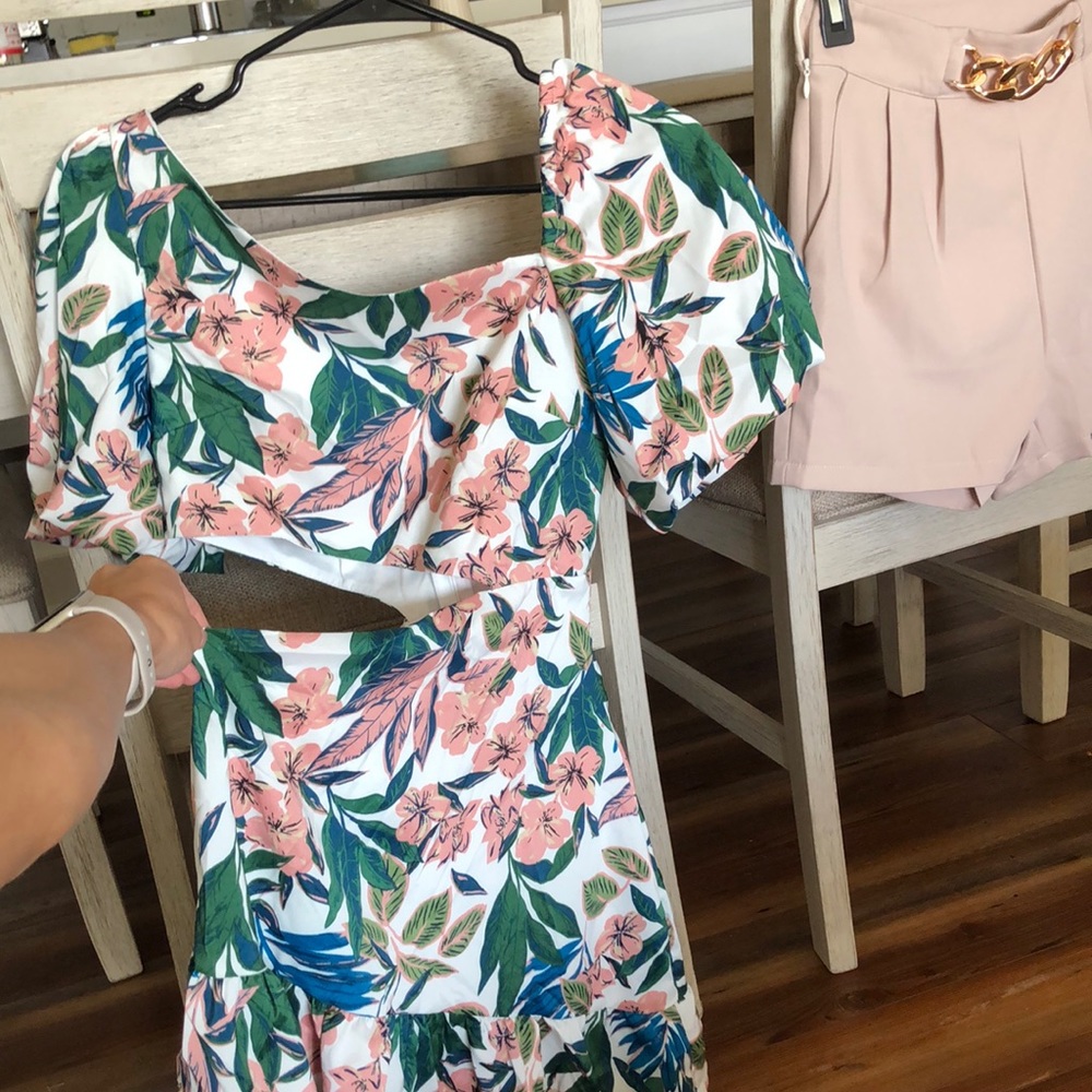 Floral cut out dress
